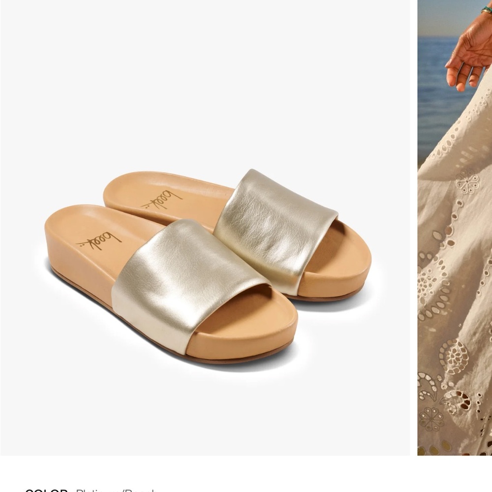 Beek pelican leather platform sandal